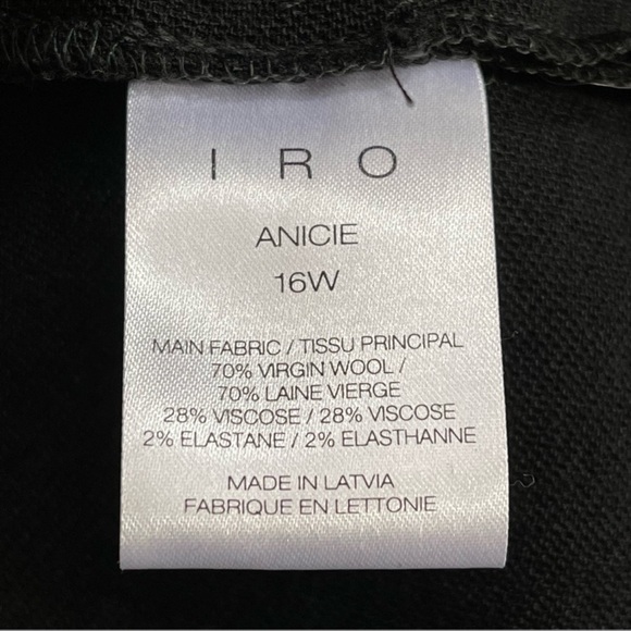IRO Anicie Black Wool Blend Long Sleeve Mini Dress Size 34 - Picture 8 of 11